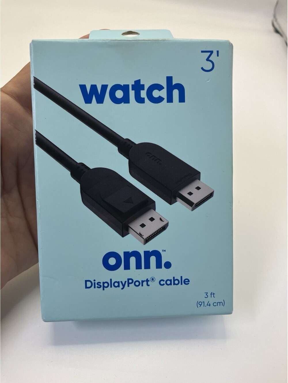 Watch Onn 3 Ft DisplayPort Cable. New Sealed Box Fast Ship